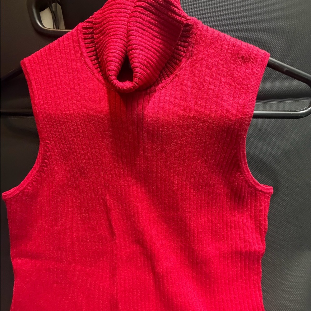 Chico's Sleeveless Cowl Neck Sweater - Bright Red